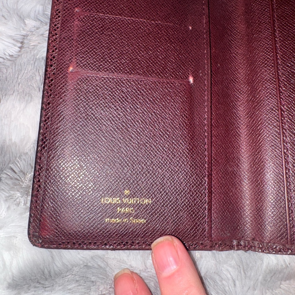 Louis Vuitton Burgundy Textured Wallet View 3